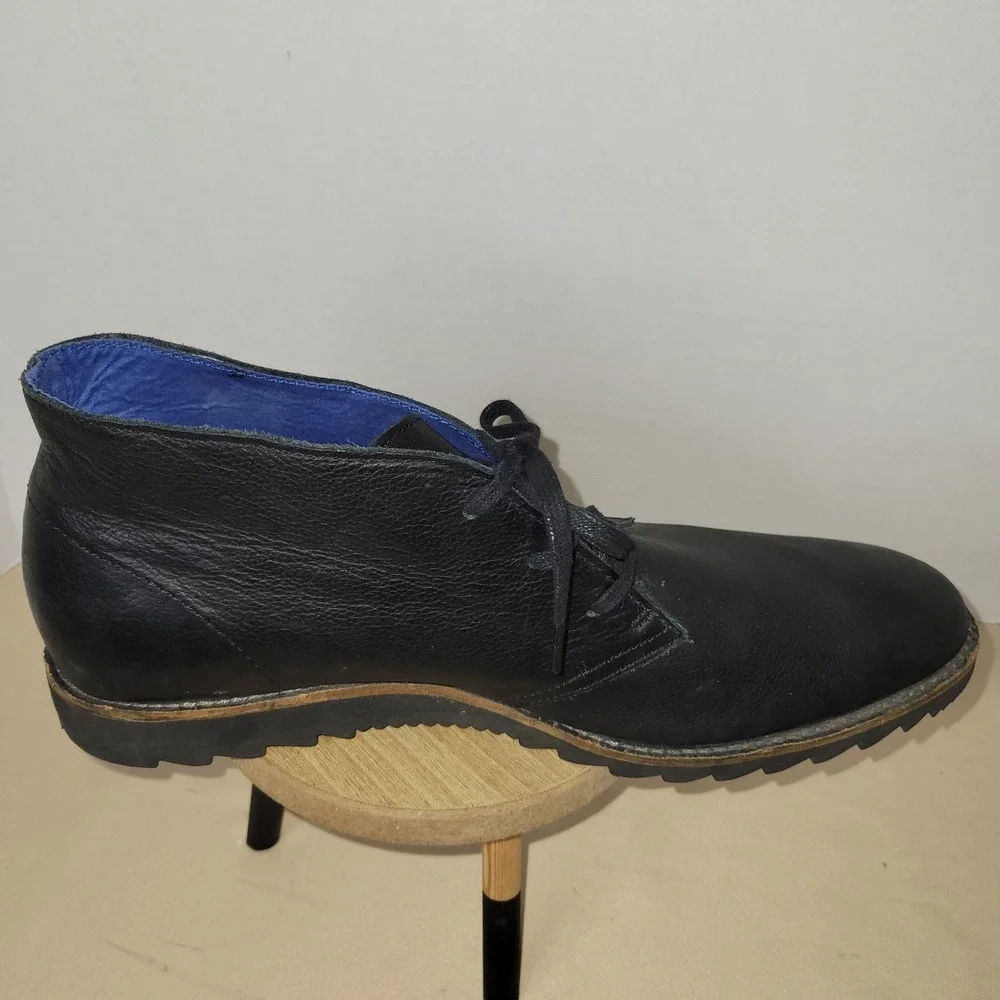 Mark Nason x Skechers Mens Black Blue Leather Chukka Boots Lace Up Size 13